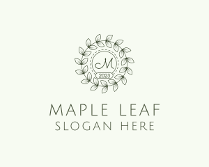 Garden Leaves Wreath logo design