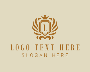 Crown - Heraldic Crown Shield Frame logo design