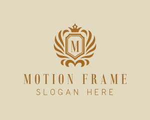 Heraldic Crown Shield Frame logo design