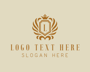 Sovereign - Heraldic Crown Shield Frame logo design