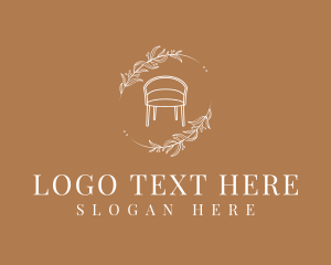 Home Interior - Floral Furniture Chair Design logo design