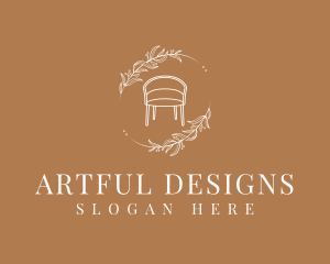 Floral Furniture Chair Design logo design