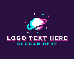 Entertainment - Retro Pixelated Planet logo design