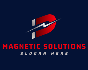 Magnetic - Magnet Thunderbolt Letter D logo design