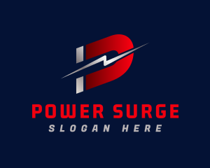 Force - Magnet Thunderbolt Letter D logo design