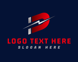 Shipping - Magnet Thunderbolt Letter D logo design