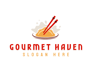 Chopsticks Gyoza Gourmet logo design