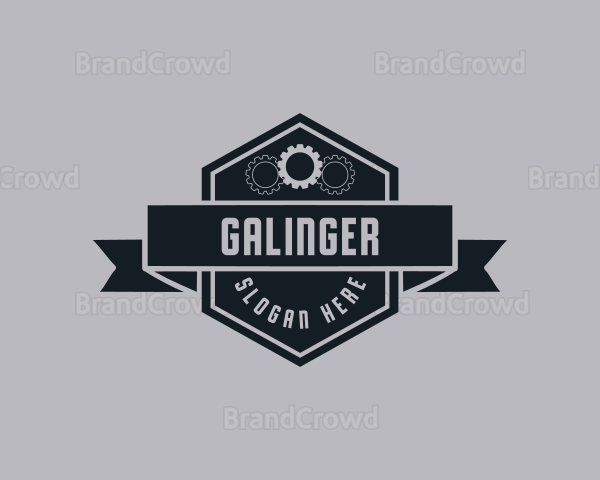 Mechanic Gear Emblem Logo