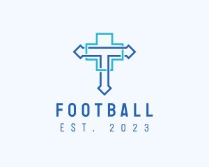 Doctor - Blue Cross Letter T logo design