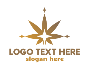 Sparkling Cannabis Leaf logo design