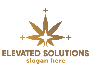 High - Sparkling Cannabis Leaf logo design