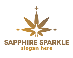 Sparkling Cannabis Leaf logo design