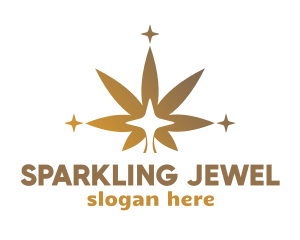 Sparkling Cannabis Leaf logo design