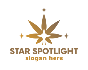 Sparkling Cannabis Leaf logo design