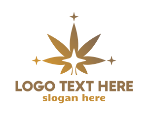 Cannabis - Sparkling Cannabis Leaf logo design