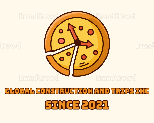 Clock Pizza Slice Logo