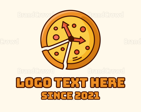Clock Pizza Slice Logo