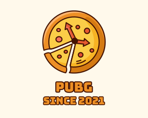 Food - Clock Pizza Slice logo design