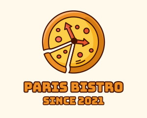 Clock Pizza Slice  logo design