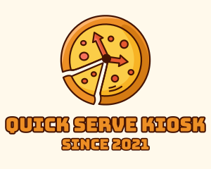 Clock Pizza Slice  logo design