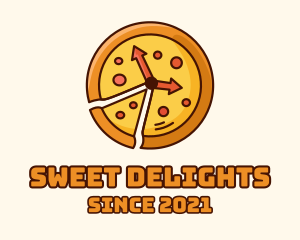 Watchmaker - Clock Pizza Slice logo design