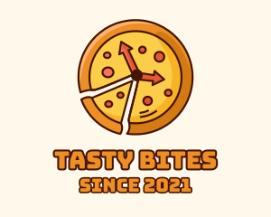 Clock Pizza Slice  logo design