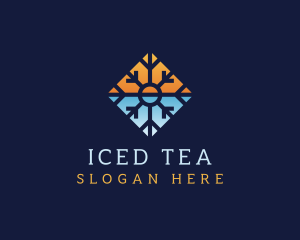 Snowflake Warm & Cold logo design