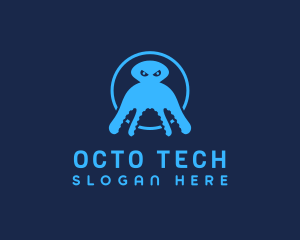 Octopus Tentacles Creature logo design