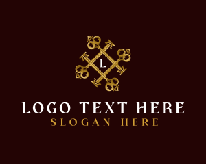 Antique - Luxury Realty Key logo design