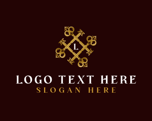Lease - Luxury Realty Key logo design