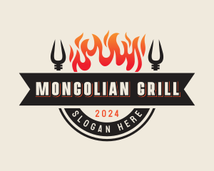 Grill Fork Fire logo design