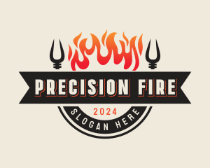 Grill Fork Fire logo design