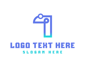 Seventh - Abstract Tech Number 7 logo design