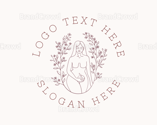 Nature Naked Woman Logo