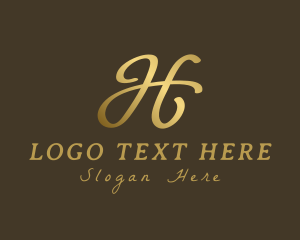 Golden Classic Letter H Logo