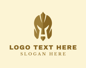 Spartan Helmet - Warrior Helmet Letter H logo design