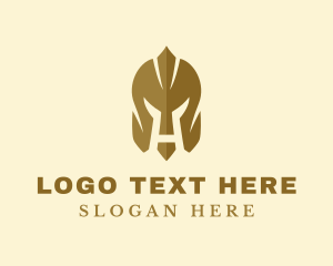 Spartan - Warrior Helmet Letter H logo design