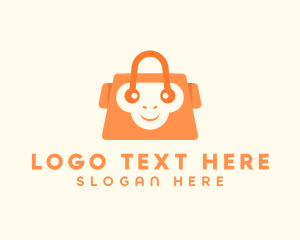 Online Shopper - Monkey Shopping Bag logo design