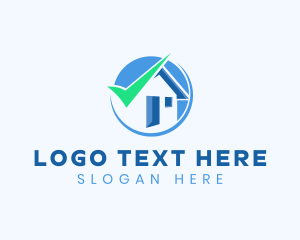Roofing - House Realty Checkmark logo design