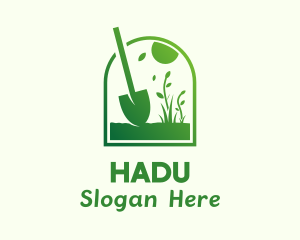 Horticulture - Green Garden Shovel Grass logo design