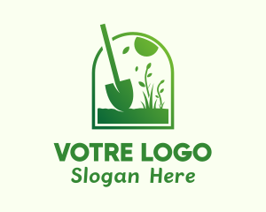 Grass - Green Garden Shovel Grass logo design