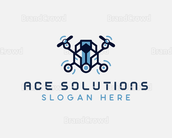 Drone Quadcopter Multimedia Gadget Logo