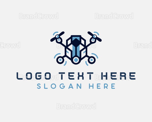 Drone Quadcopter Multimedia Gadget Logo