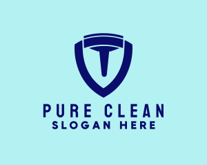 Clean Squeegee Shield logo design