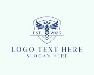 Hospital - Medical Shield Caduceus logo design