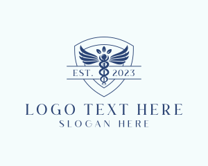 Pharmacy - Medical Shield Caduceus logo design