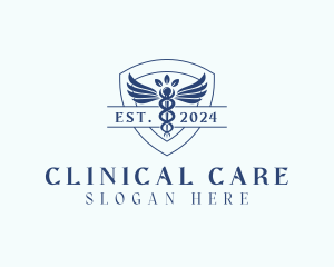 Medical Shield Caduceus logo design