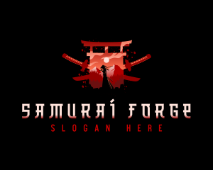 Japanese Samurai Sword logo design