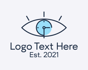 Cctv - Minimalist Eye Clock logo design