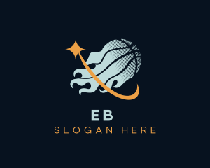 Basketball Sports Flame Logo